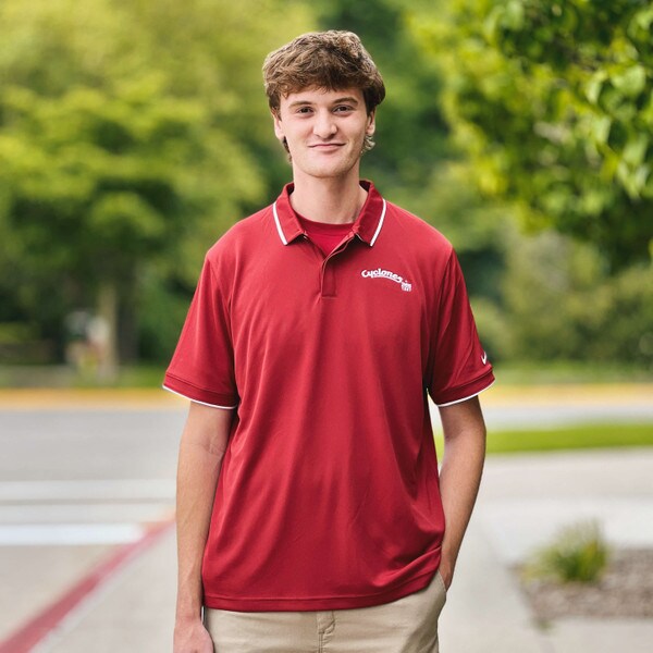 Nike Cyclones Script Cardinal Embroidered Polo